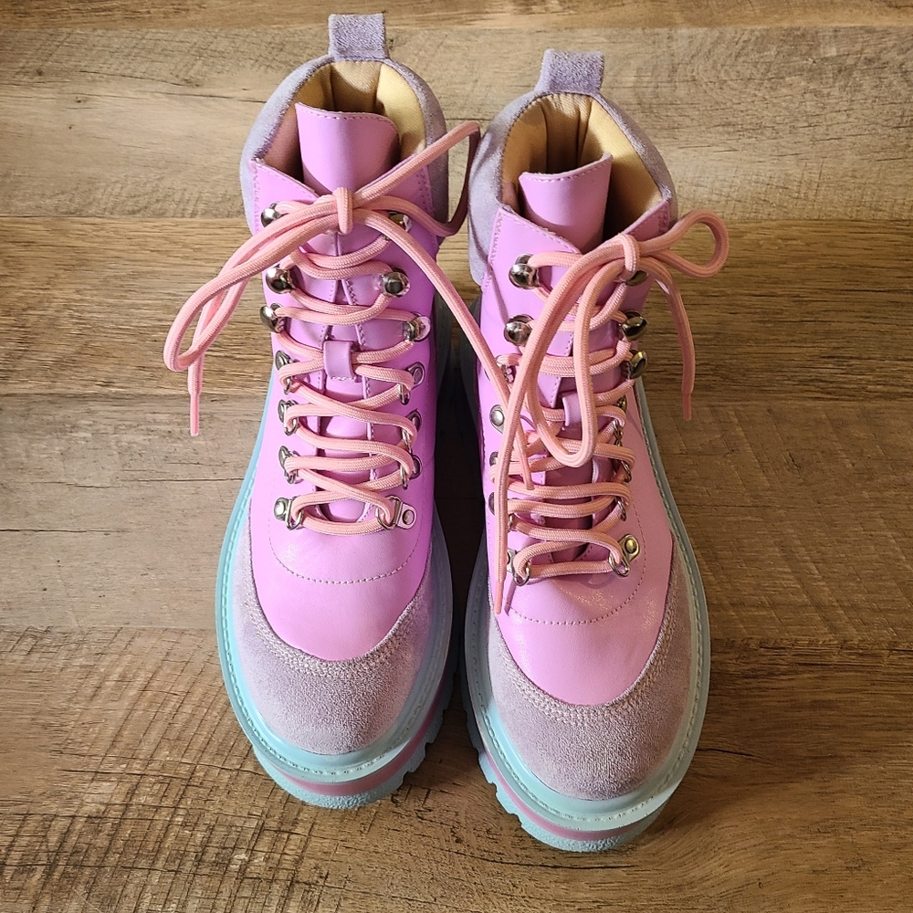Dolls kill pastel boots worn once